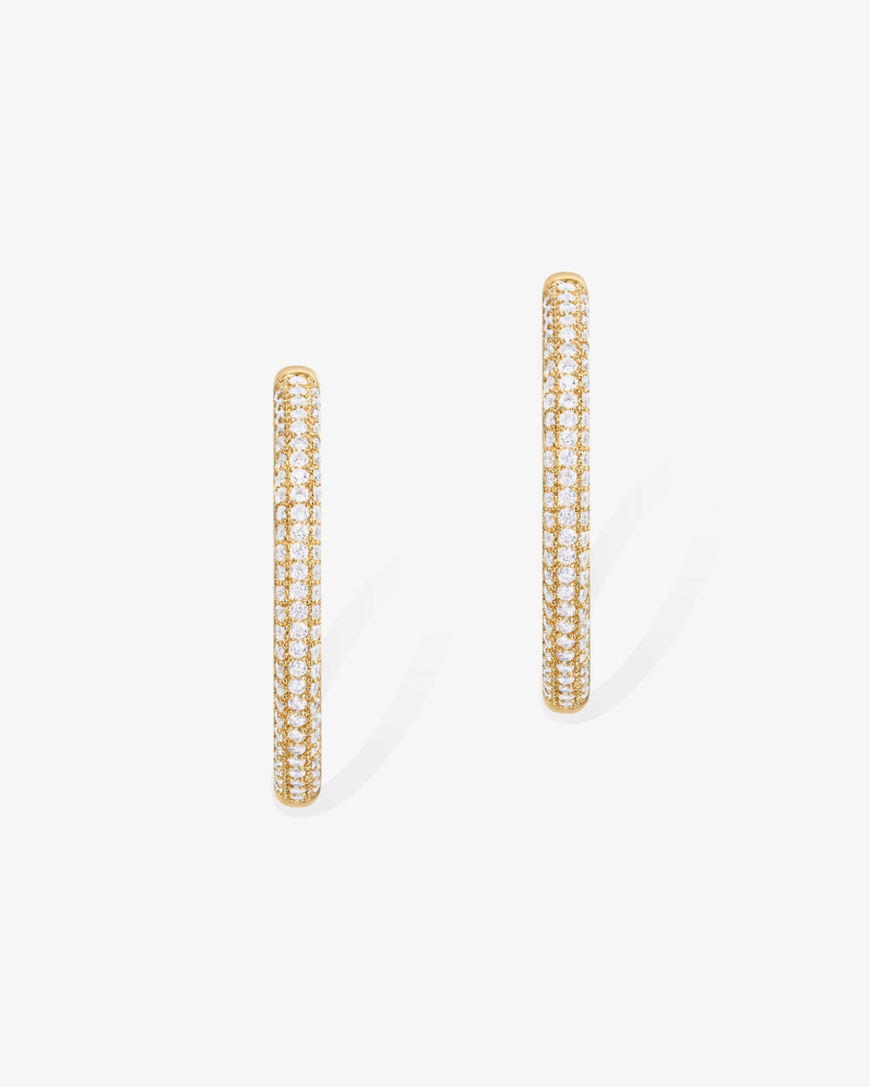 Thick Gold Hoop Earrings Side Profile - Minimalist Jewelry