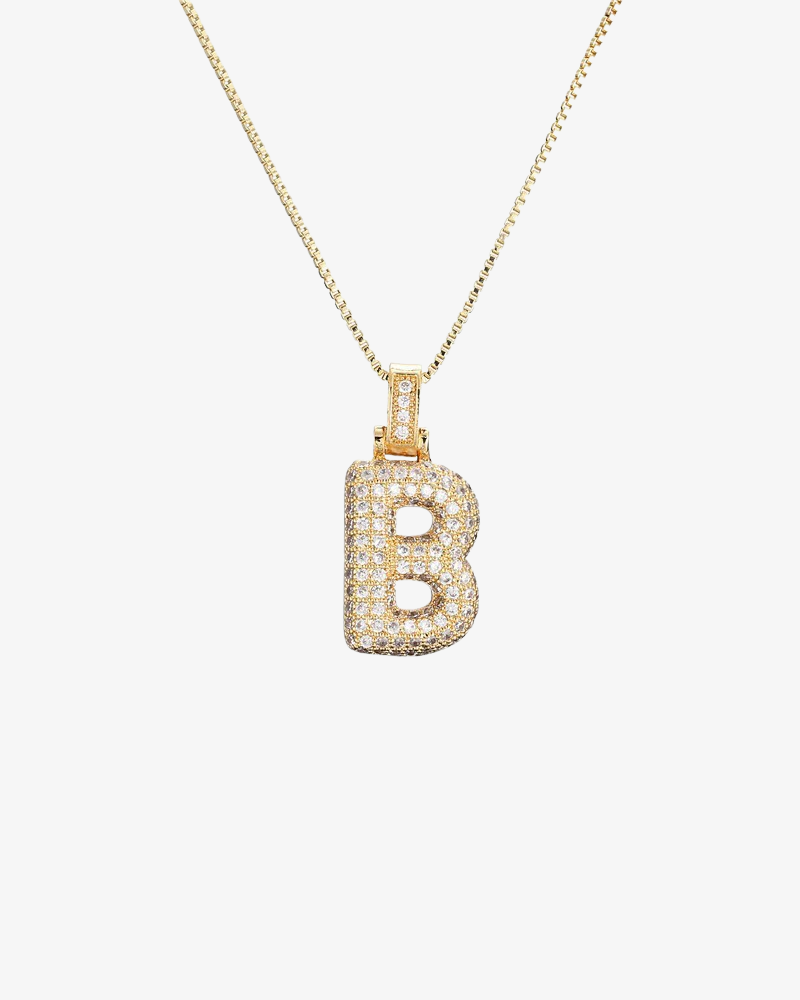Sparkling Bubble Letter Necklace