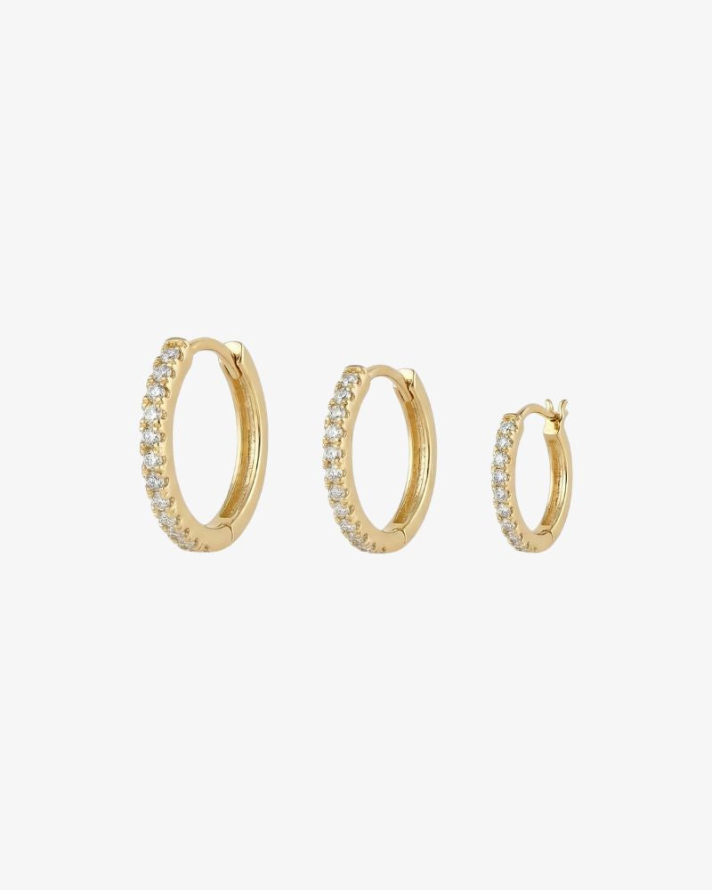 Small Gold Hoop Earrings Set