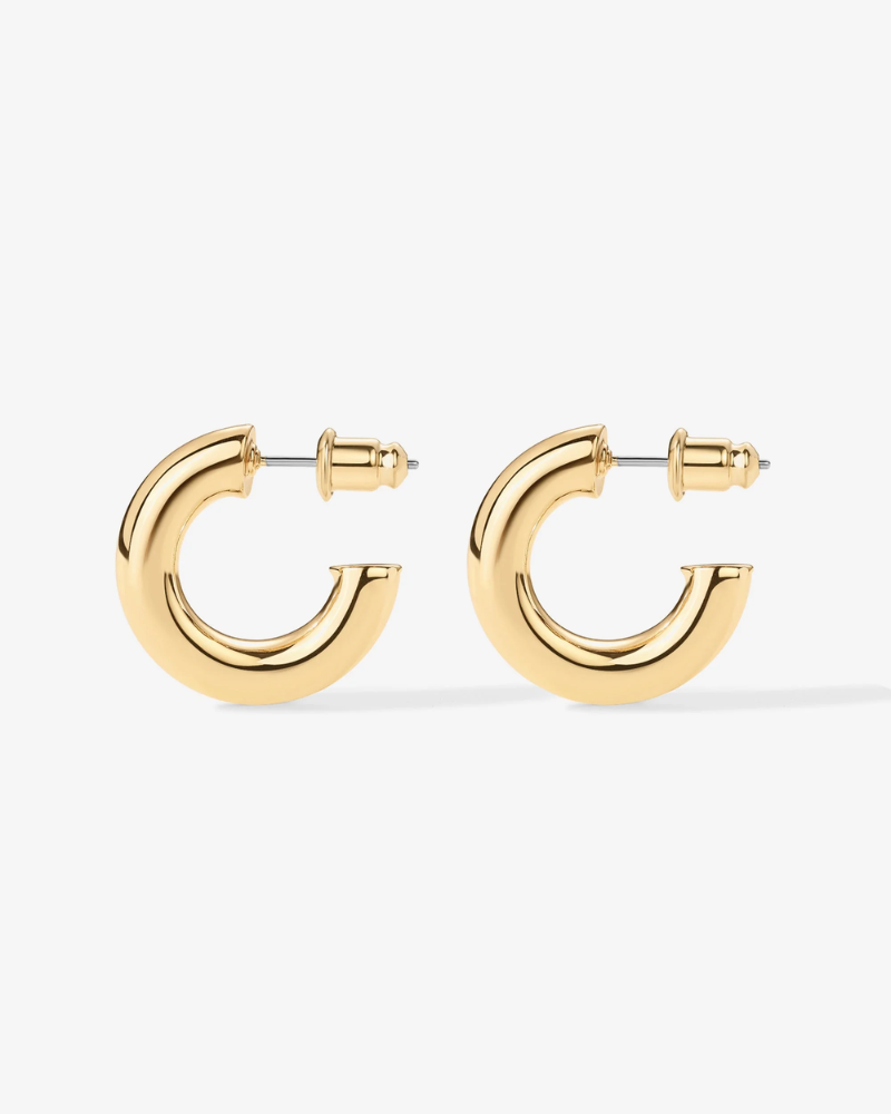 Side profile of Round Solid Hoops showing high-polish finish