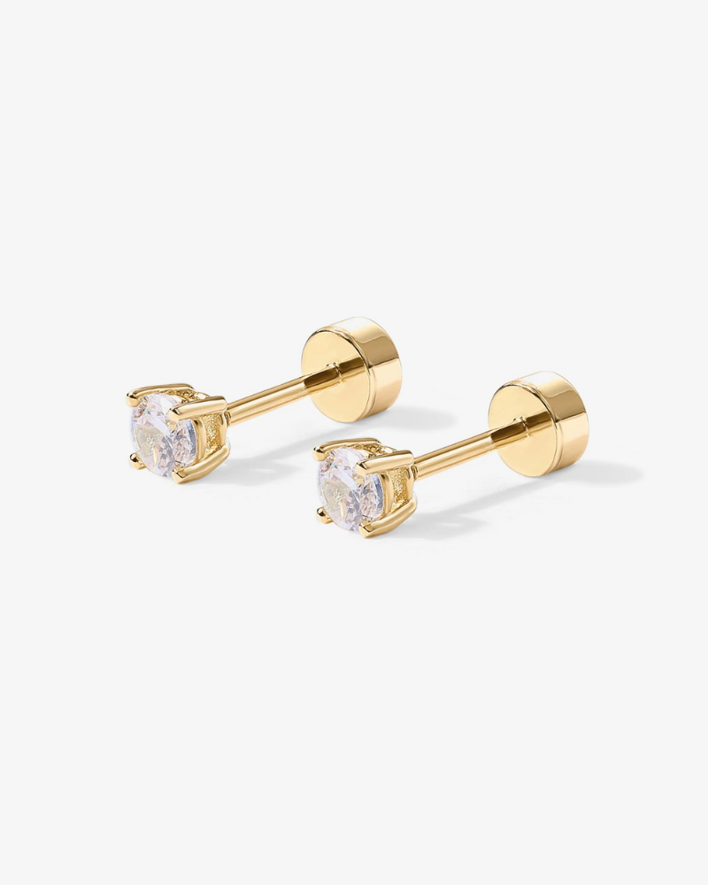 Side profile of flatback stud showing comfortable flat disc back
