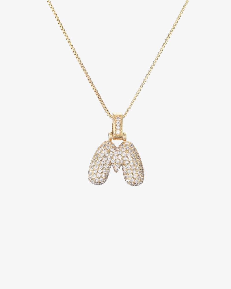 Sparkling Bubble Letter Necklace