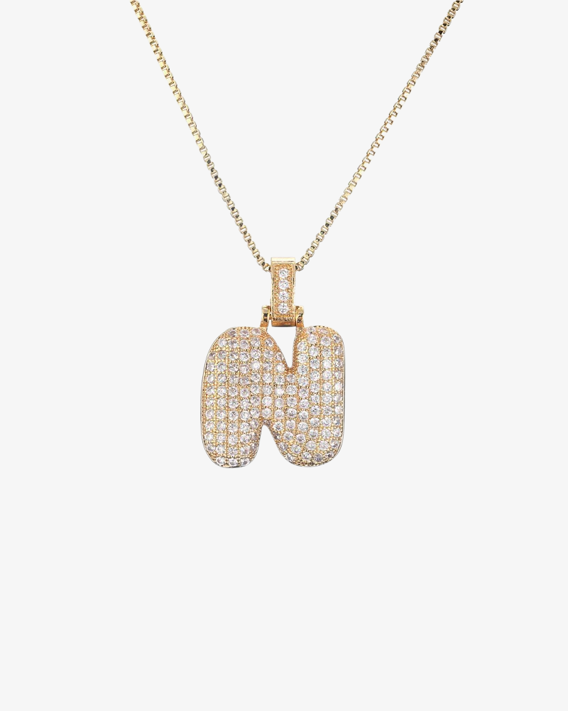 Sparkling Bubble Letter Necklace