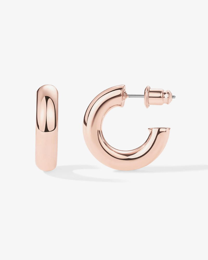 Round Solid Hoops - Classic Thick Hoop Earrings