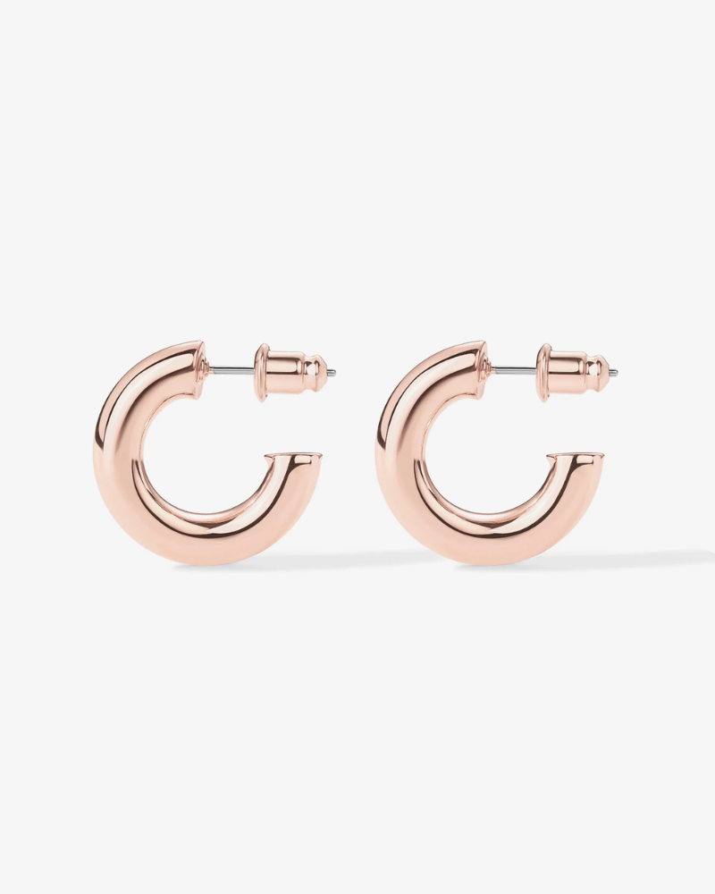 Close up of secure clasp on Round Solid Hoops