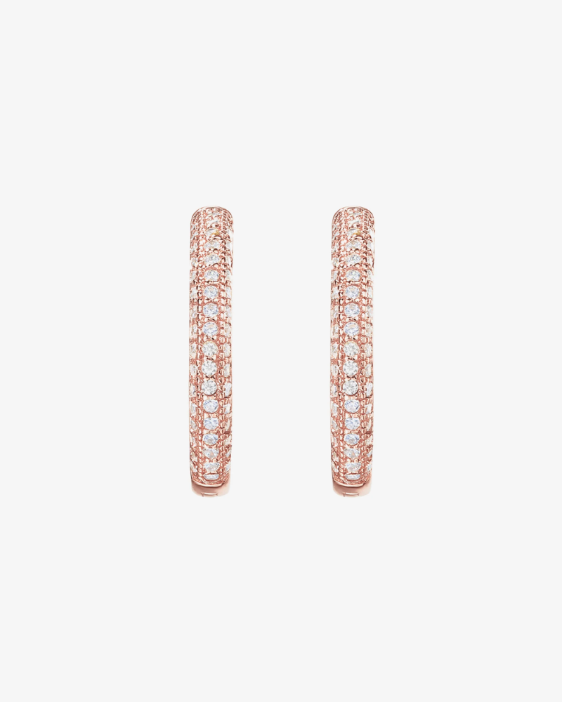 Thick Rose Gold Hoop Earrings Side Profile - Minimalist Jewelry