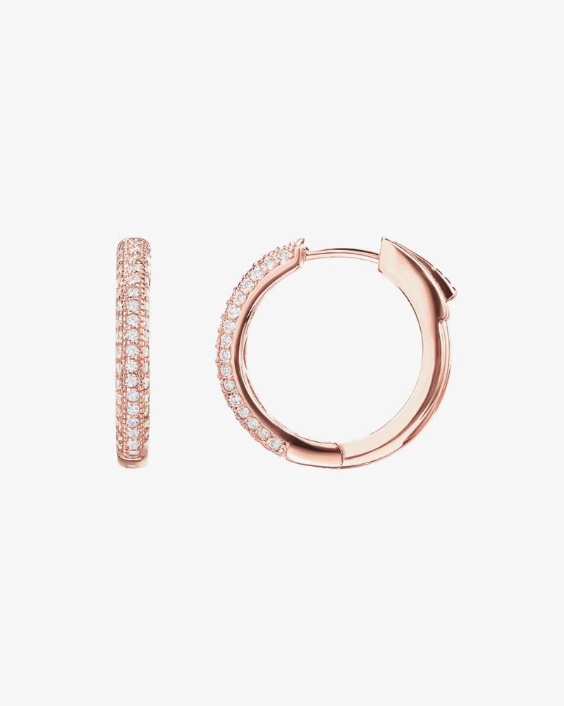 Chic Solid Hoops in Rose Gold - Front View