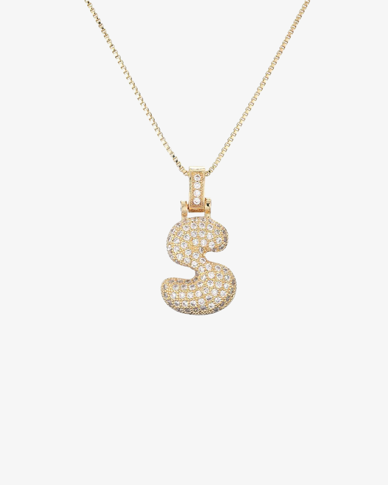 Sparkling Bubble Letter Necklace