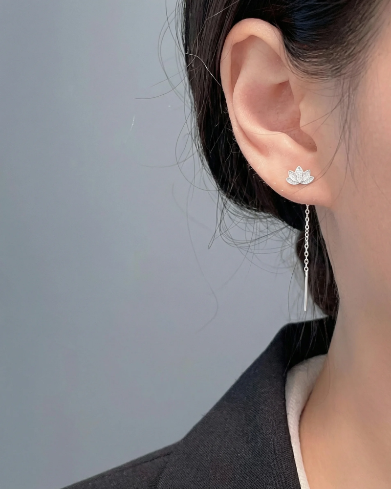 Lotus Drop Earrings
