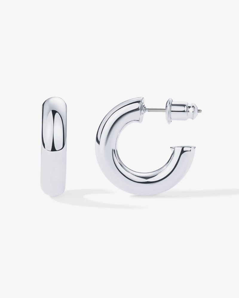 Round Solid Hoops - Classic Thick Hoop Earrings