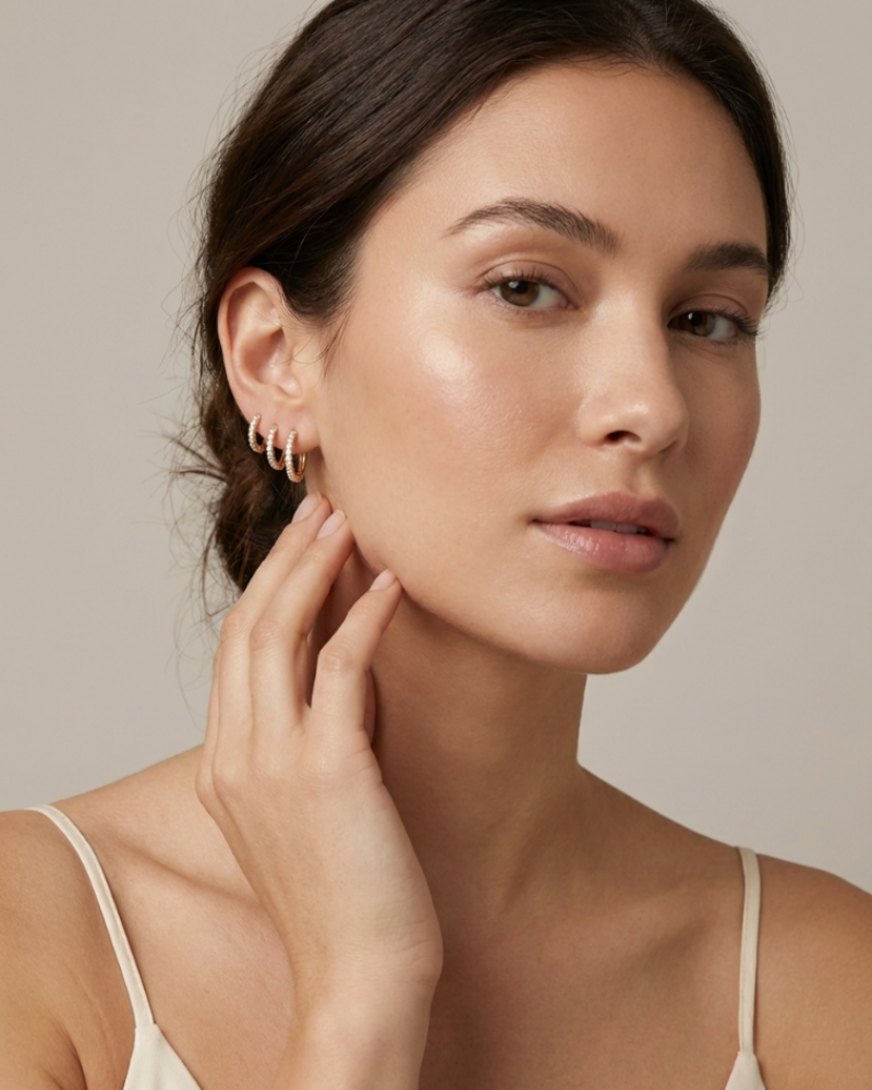 Small Gold Hoop Earrings Set